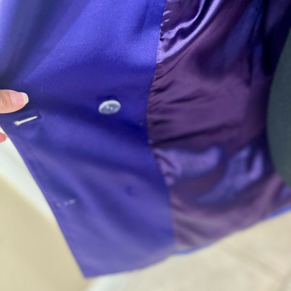 Purple Kate Hewko Satin Blazer with Gold Buttons - Picture 5 of 8